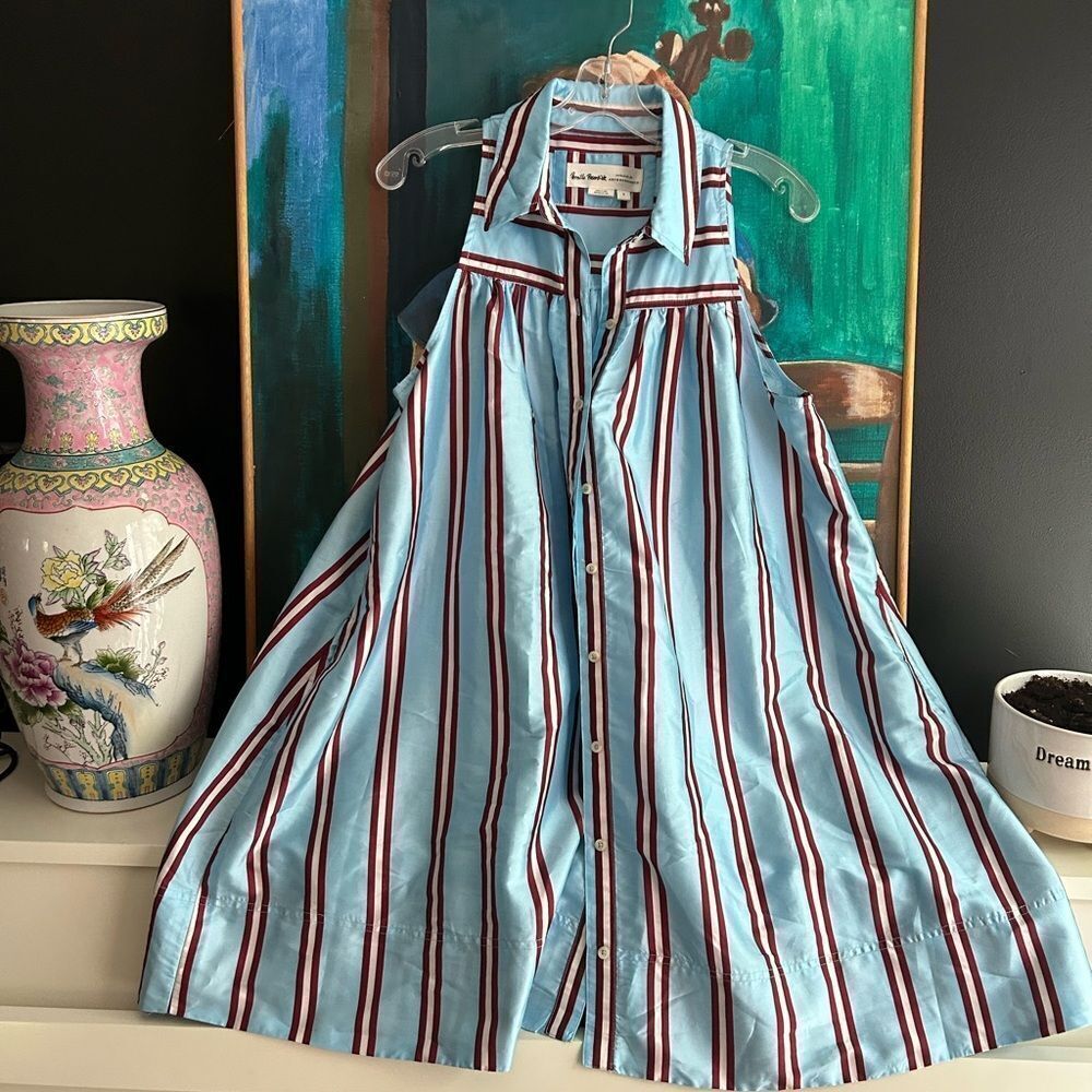 Pernille Rosenkilde for Anthropologie Taffeta Shirt Dress Size Small
